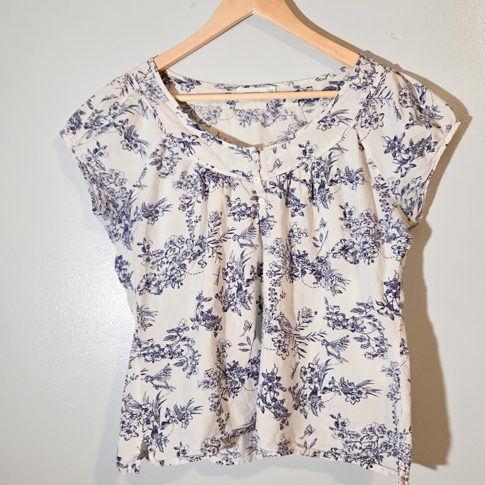 Ricki's Blue and White Floral Blouse